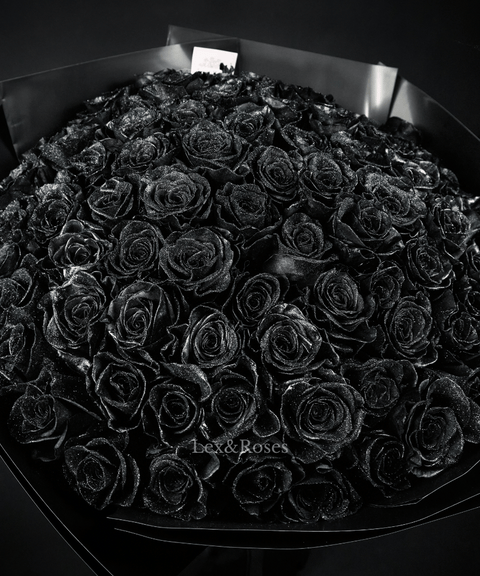 Glitter Black Rose Bouquet