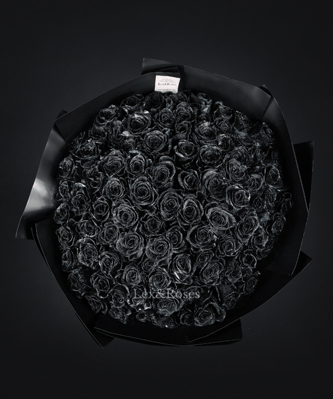 Glitter Black Rose Bouquet