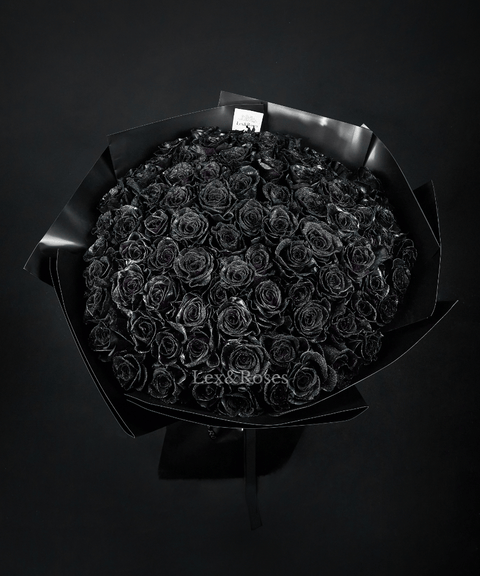 Glitter Black Rose Bouquet