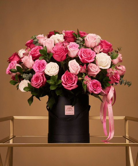 50 Box - Hot Pink Deluxe Roses