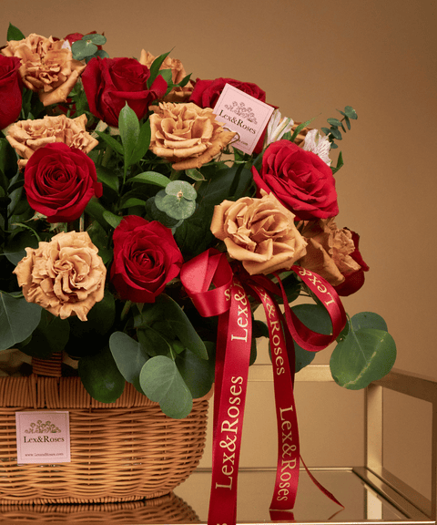 B Basket - Cappuccino & Red