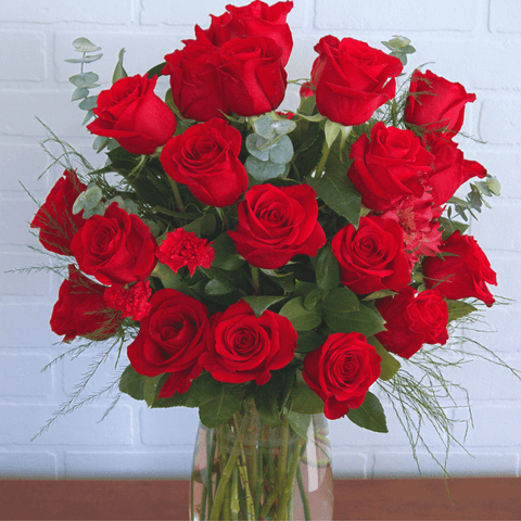 Red Vase 2 Dozen