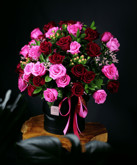 50 Box - Red & Hot Pink Roses