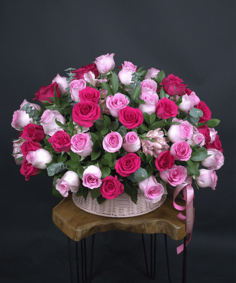 P Basket Round - Pink & Hot Pink