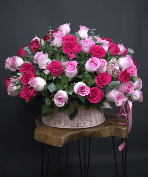 P Basket Round - Pink & Hot Pink