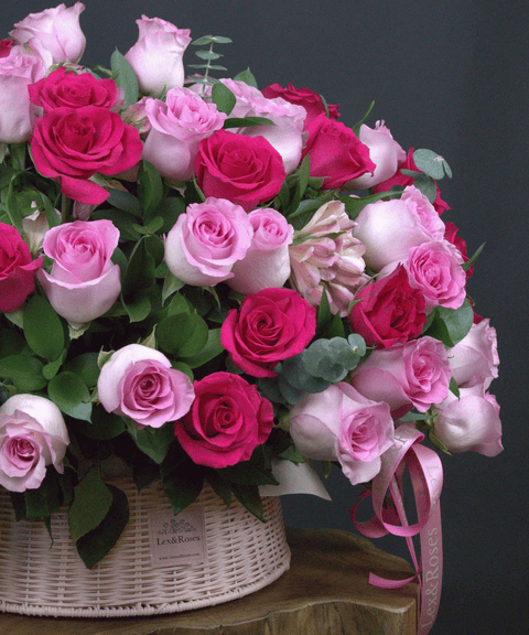 P Basket Round - Pink & Hot Pink