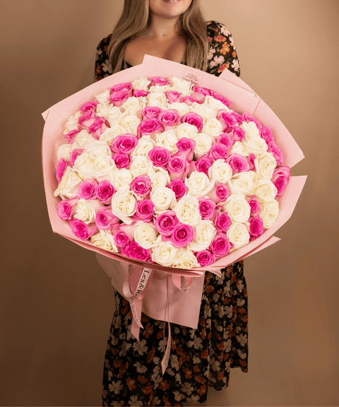 Pink & White Rose Bouquet