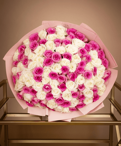 Pink & White Rose Bouquet
