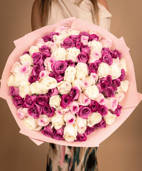 Purple Deluxe Rose Bouquet - Mother's Day