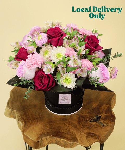 Lexi Red & Pink Box Bouquet - Mother's Day