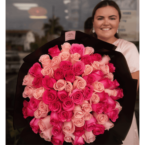 Pink & Hot Pink Rose Bouquet