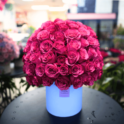 Hot Pink Roses HatBox