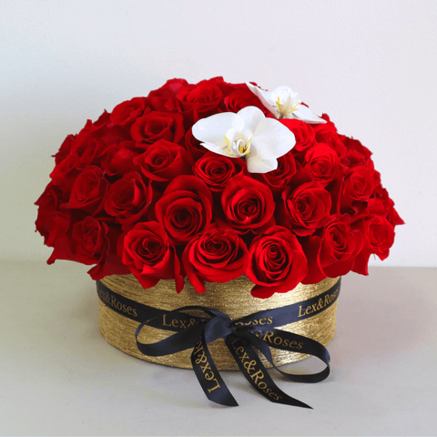 75 Red Roses Vase - Orchids