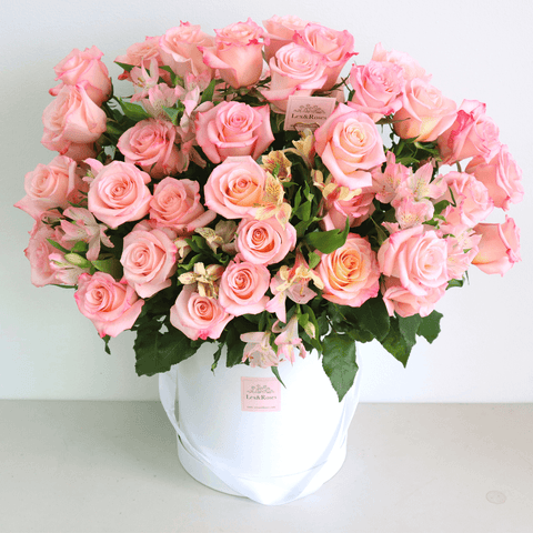 50 Pink Roses Box