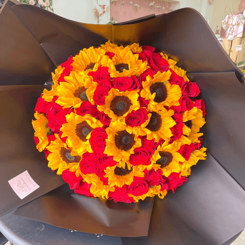 Sunflower and Rose Bouquet
