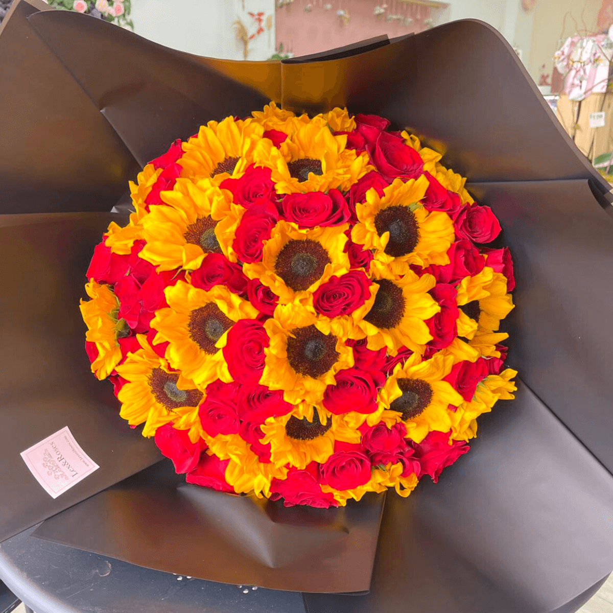 succulent and sunflower bouquet Sunflower and Rose Bouquet – Lex&Roses