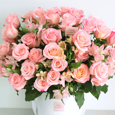 50 Pink Roses Box