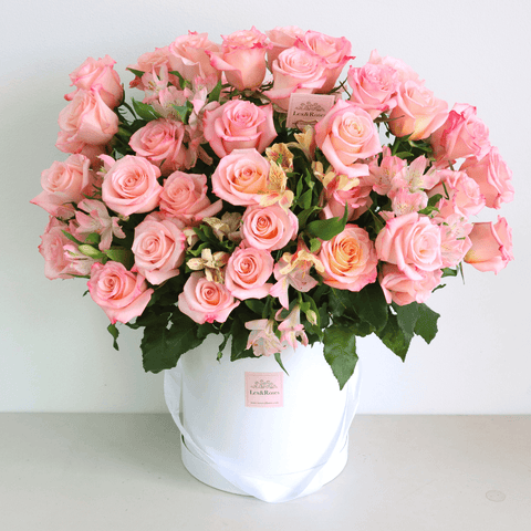 50 Pink Roses Box