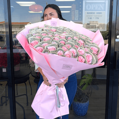 Money Rose Bouquet - Pink