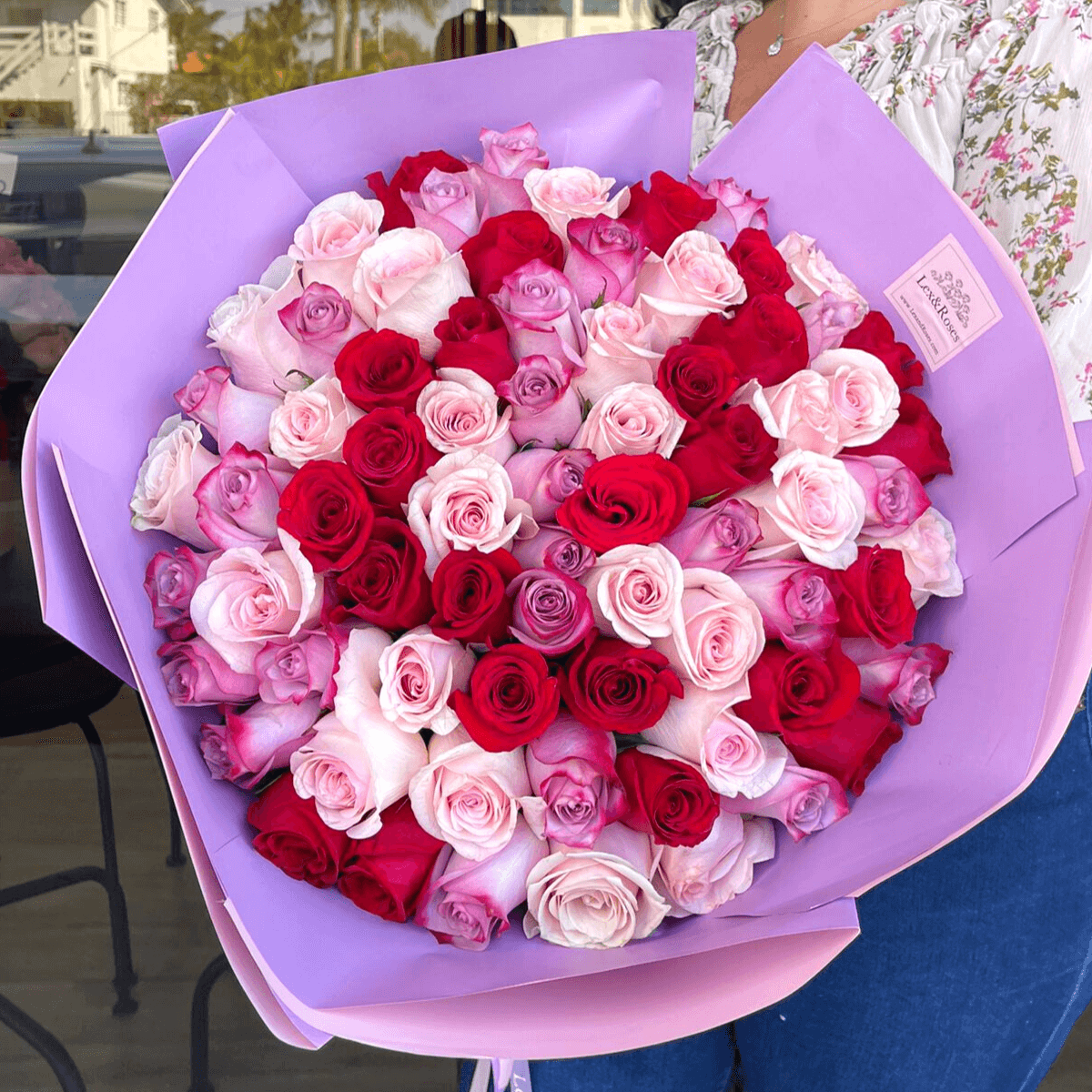 100 Rose Bouquet - Purple Deluxe – Lex&Roses