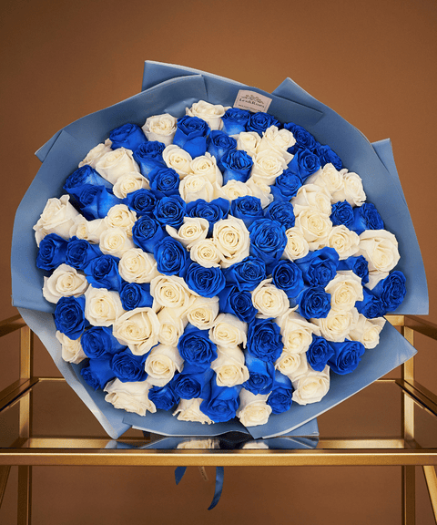 Blue & White Rose Bouquet