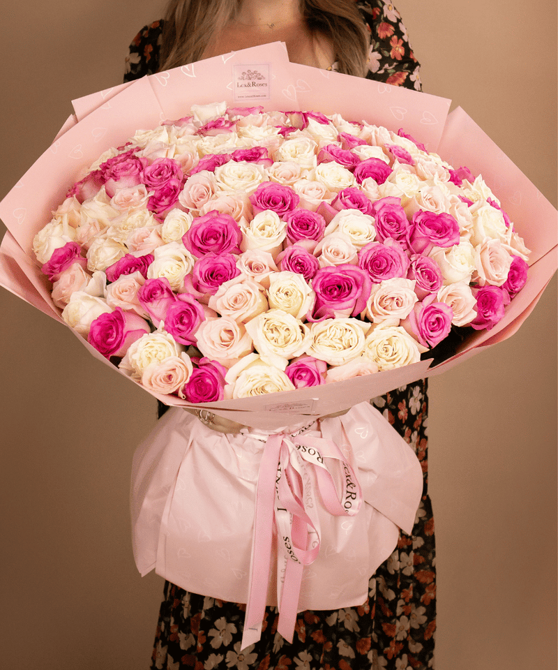 Pink Deluxe Rose Bouquet - Valentines