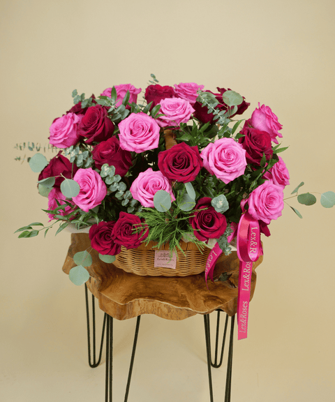 B Basket Red & Hot Pink