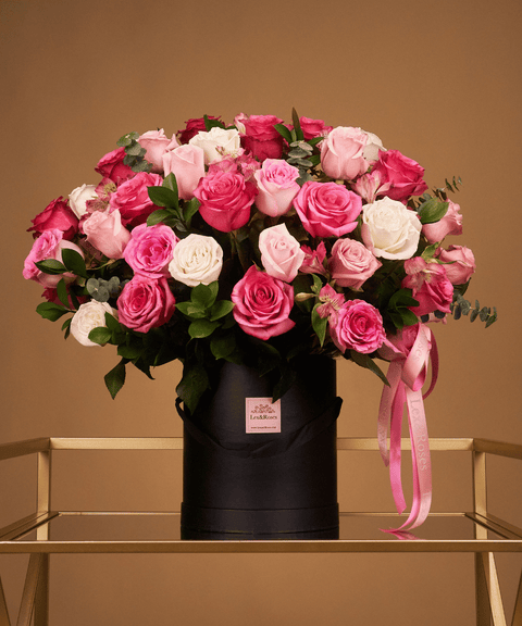 50 Box - Hot Pink Deluxe Roses