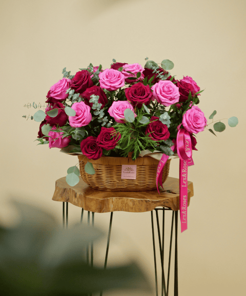 B Basket Red & Hot Pink