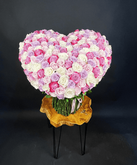 Heart Bouquet - Purple Cuteness