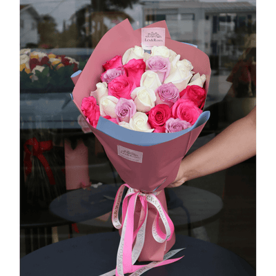 Purple Pastel Glitter Roses - The Gift Basket Store