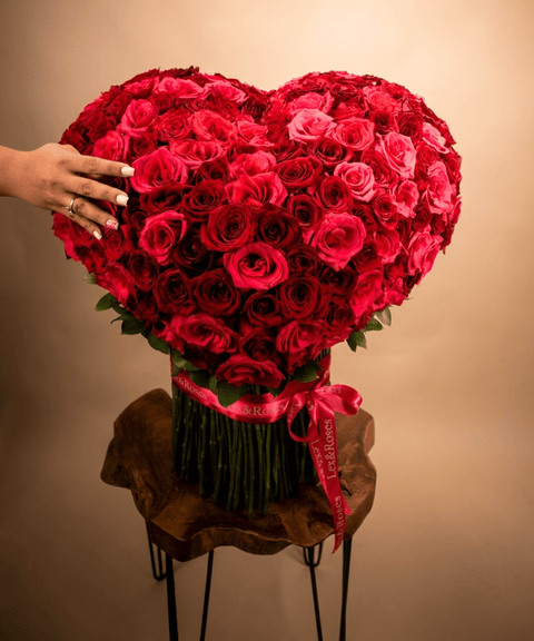Heart Bouquet - Red & Hot