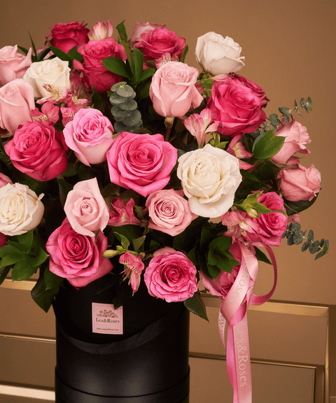 50 Box - Hot Pink Deluxe Roses