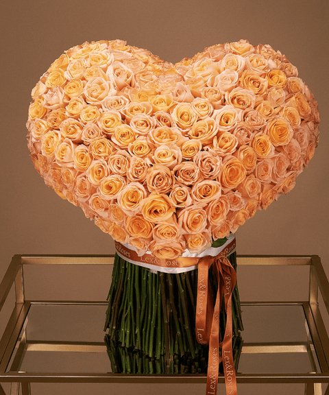 Heart Bouquet - Peach Love