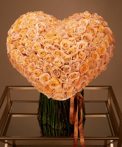 Heart Bouquet - Peach Love