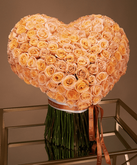Heart Bouquet - Peach Love