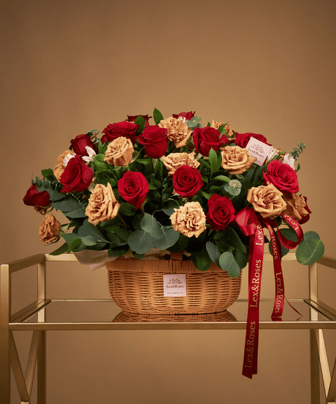 B Basket - Cappuccino & Red