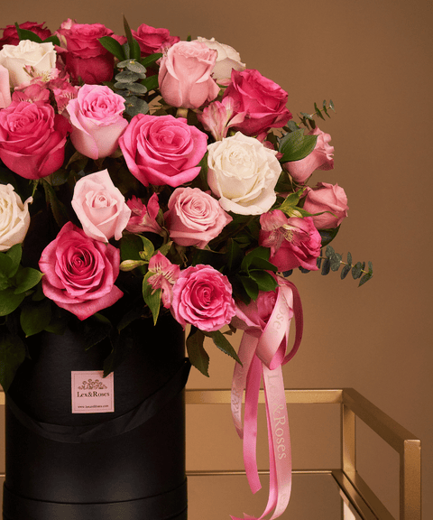 50 Box - Hot Pink Deluxe Roses