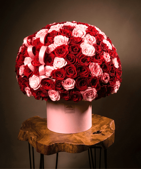 Pink & Red Roses - HatBox