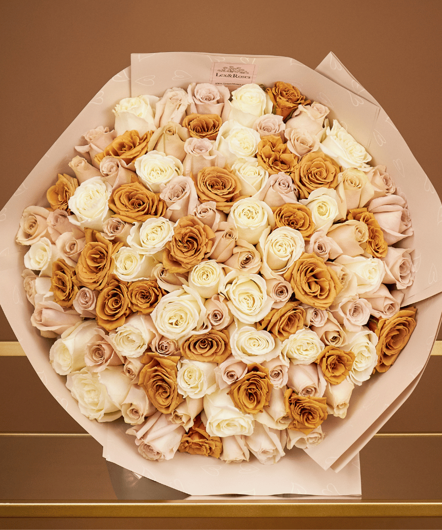 Point Roses Deluxe Cappuccino Deluxe Rose Bouquet – Lex&Roses