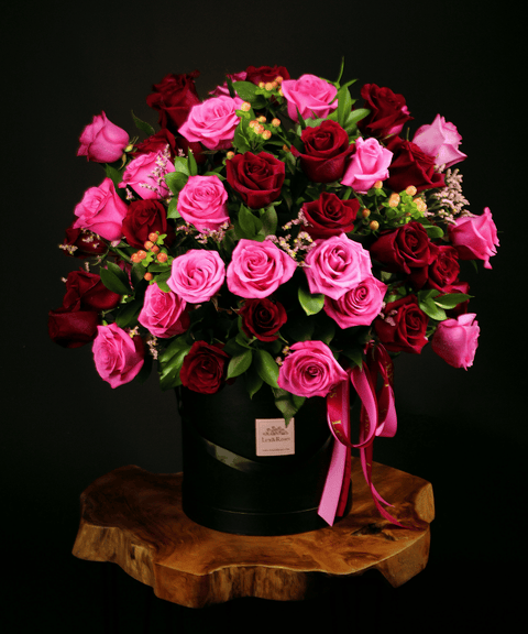 50 Box - Red & Hot Pink Roses