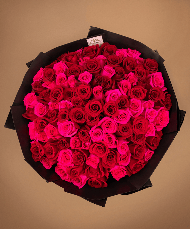 Red & Hot Pink Rose Bouquet – Lex&Roses