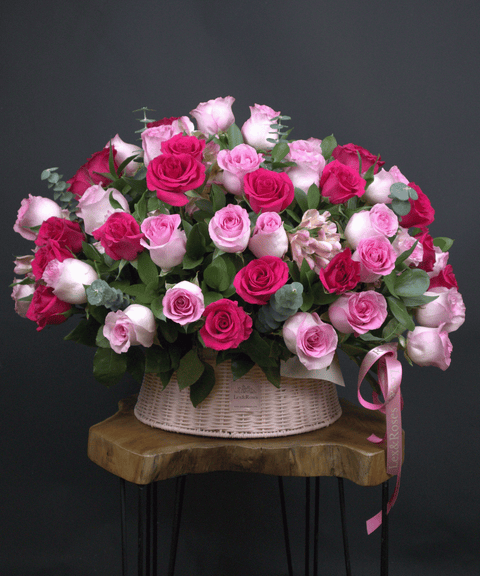 P Basket Round - Pink & Hot Pink