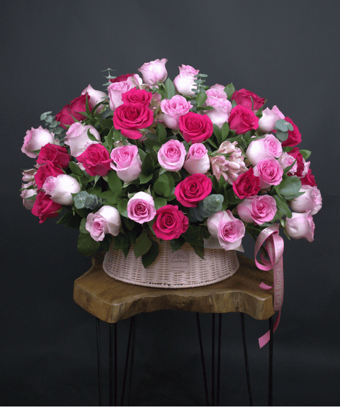 P Basket Round - Pink & Hot Pink
