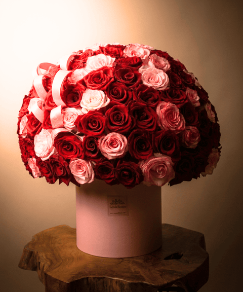Pink & Red Roses - HatBox