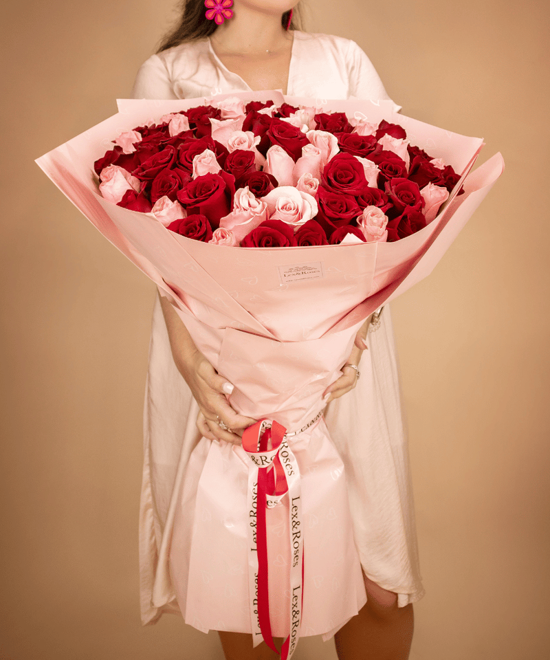 Red & Pink Rose Bouquet - Valentines