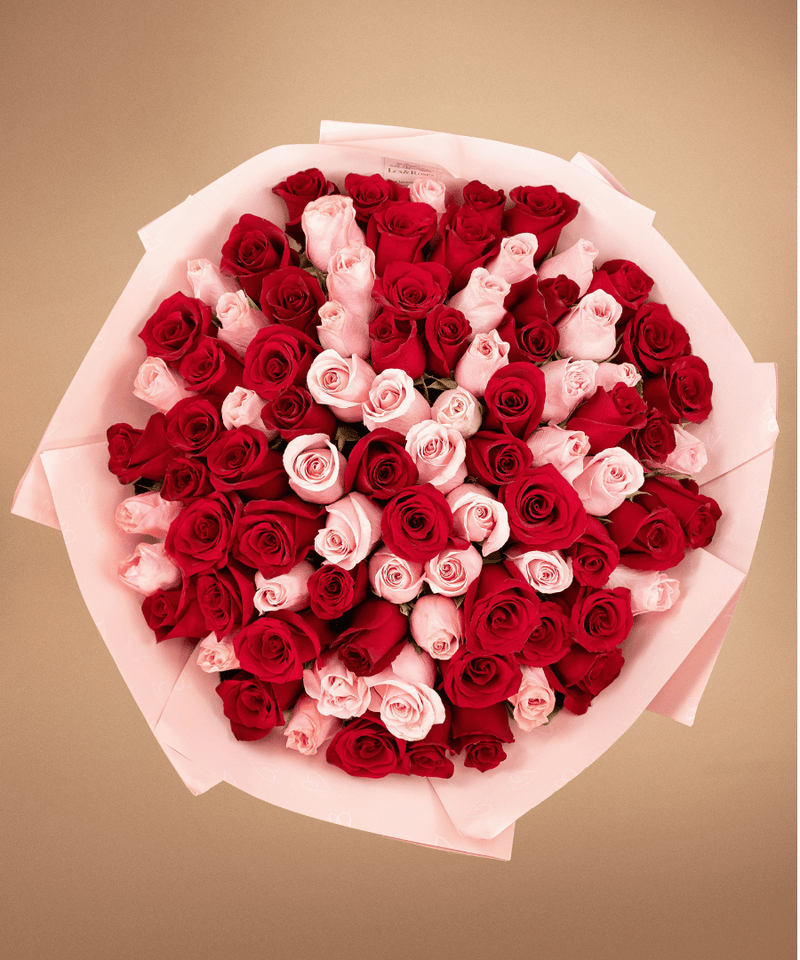 Red & Pink Rose Bouquet - Valentines