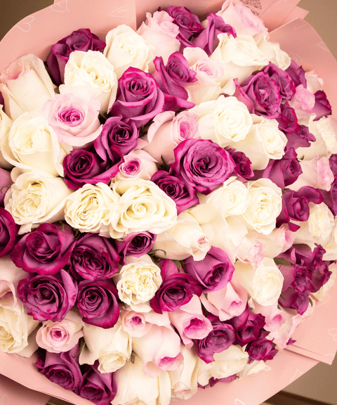 Purple Deluxe Rose Bouquet - Mother's Day