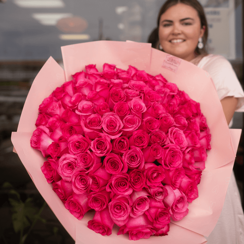Lex Roses Hot Pink Rose Bouquet โ Lex&Roses