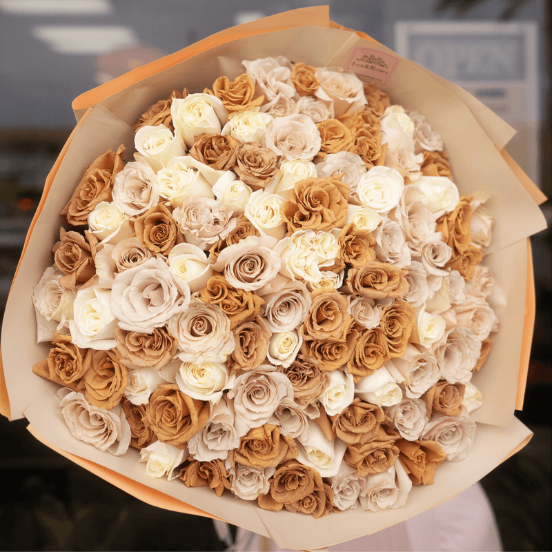 Cappuccino Deluxe Rose Bouquet